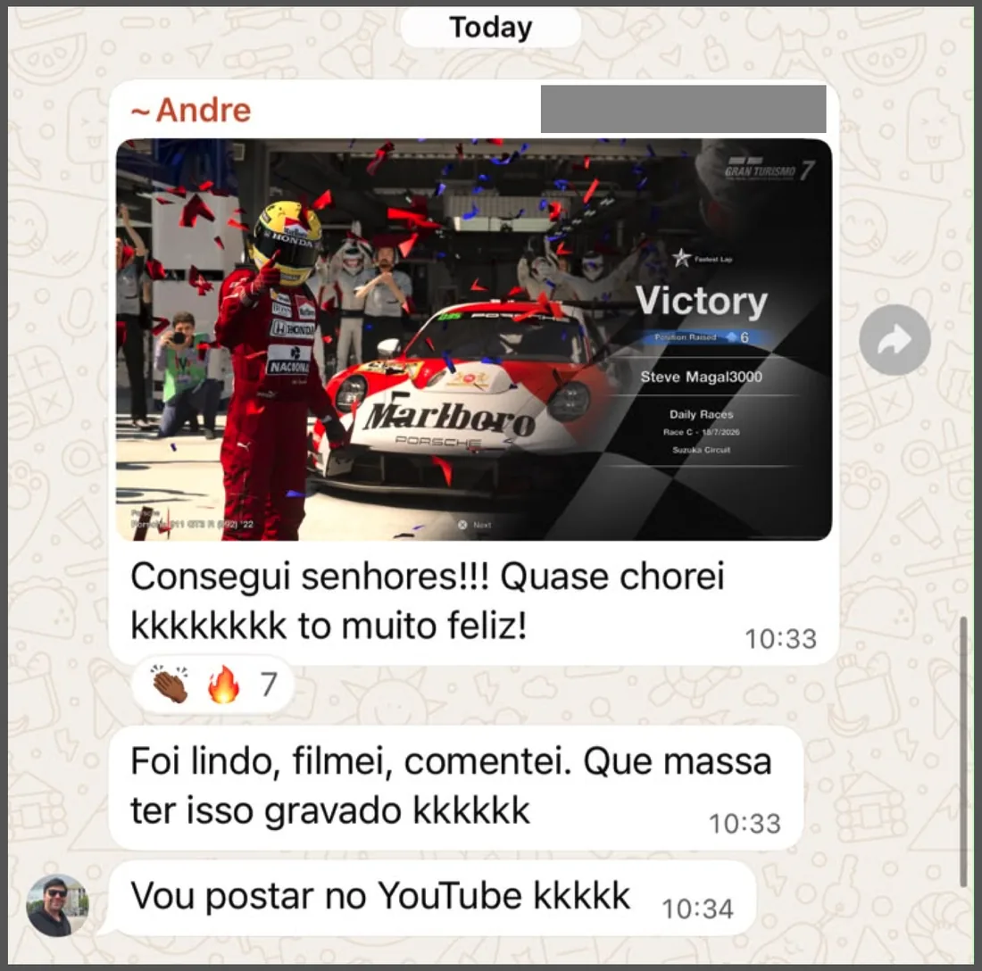 Aluno comemora a primeira vitória em Suzuka: 